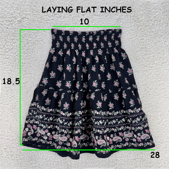 Hollister Ultra High Rise XS Floral Print Mini Skirt Bohemian Hippie Feminine - Picture 8 of 8